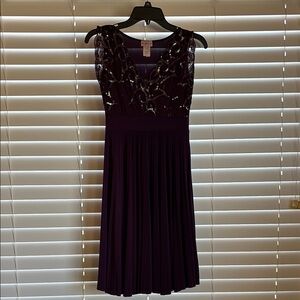 Elegant Purple Sleeveless Dress